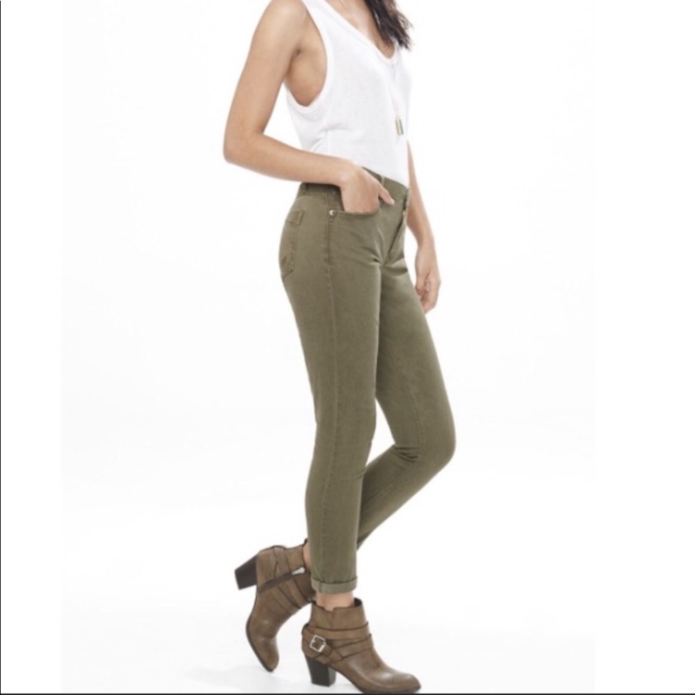 Express Midrise Hunter Green Leggings